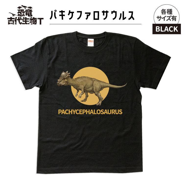 恐竜・古代生物Tシャツ　パキケファロサウルス 036　サイズ100（キッズ・ユニセックス）