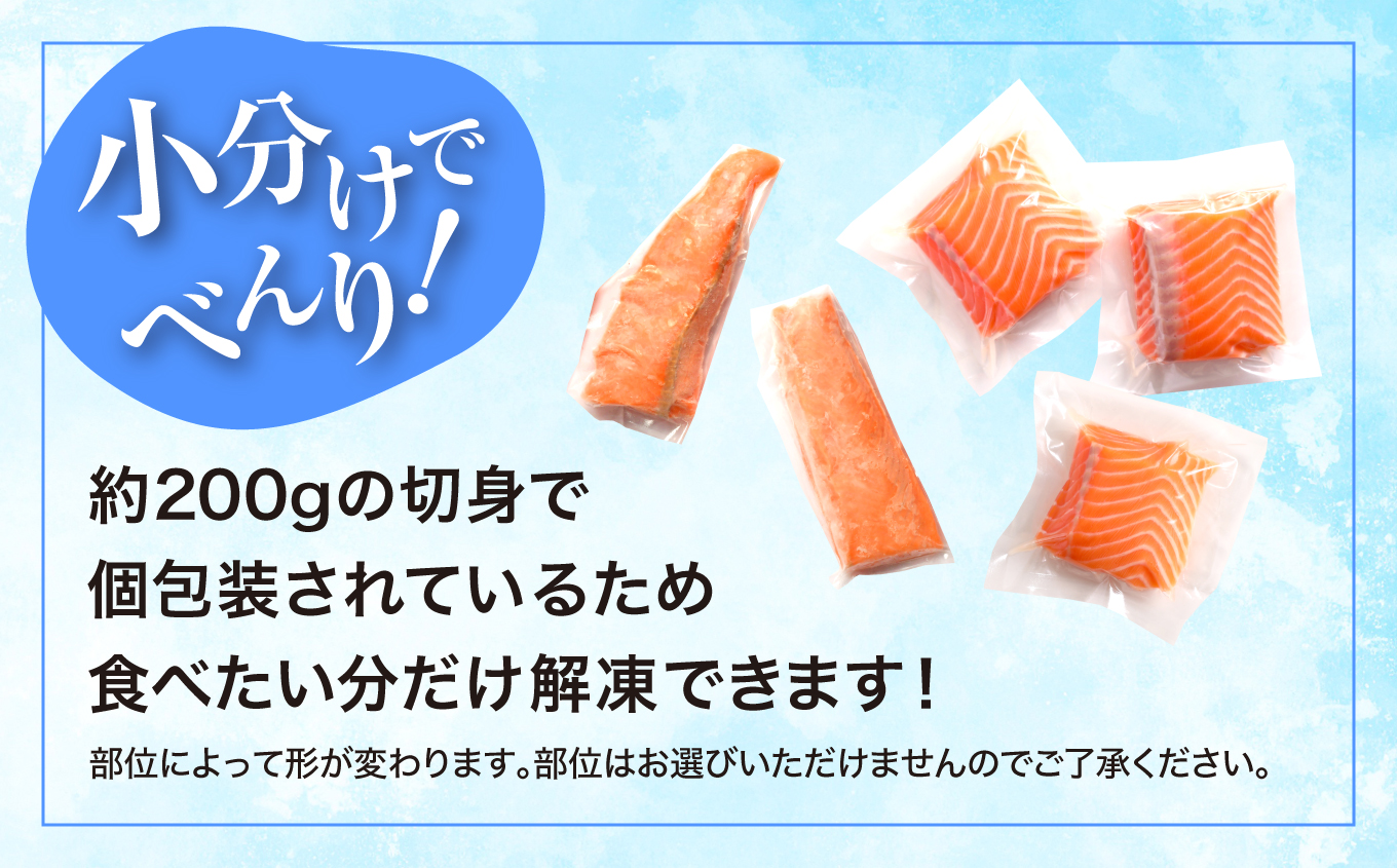 アイスバーグサーモン（アトランティックサーモン）　約1kg（約200g×5袋）| アイスバーグサーモン アトランティックサーモン 産地直送 冷凍 お取り寄せ サーモン 切り身 北欧 ノルウェー オメガ3 高たんぱく 健康志向 | DK006