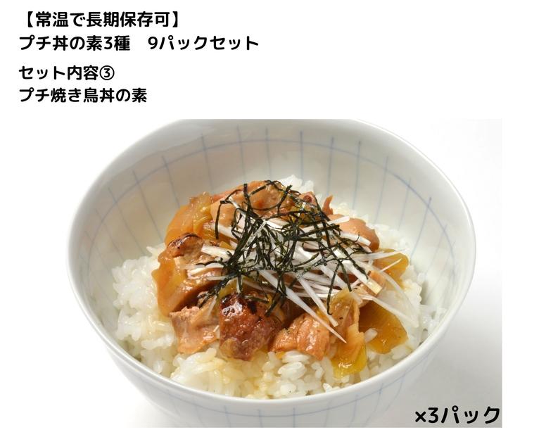 【常温で長期保存可】 プチ丼の素3種  9パックセット