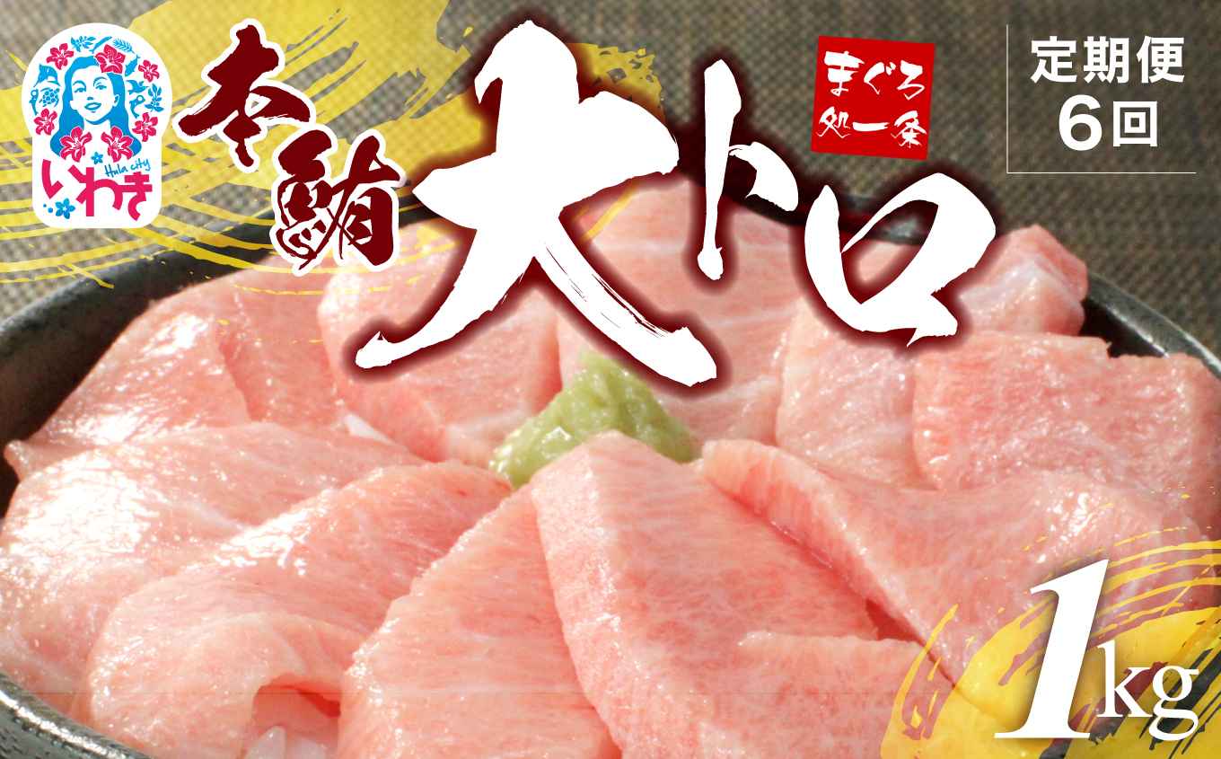 【定期便/計6回】本マグロ大トロずっしり1kg（計6kg）【DG004-t6】|いわき市 ふるさと納税 株式会社東日本貿易 鮪 本鮪 本まぐろ マグロ 大トロ 大とろ トロ とろ 刺し身 さしみ さかな 海鮮 寿司 解凍レシピ付