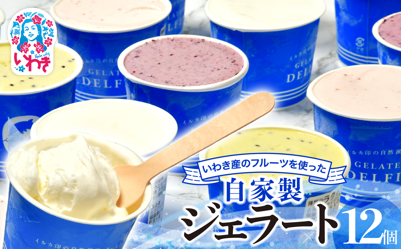 いわき産のフルーツを使った自然派自家製ジェラート１２個入セット