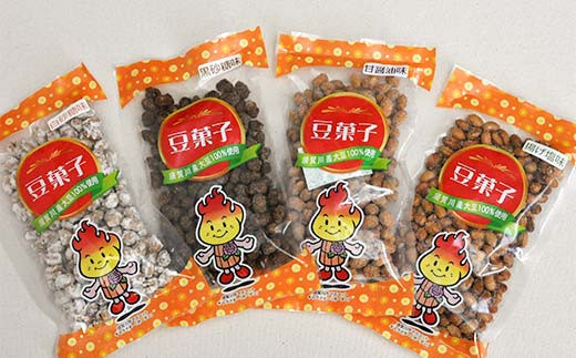 ポリッ!ポリッ!食感抜群!ビールやお茶うけのお供に豆菓子4種セット(4種×1個　計4個) F7X-0194