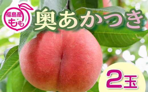 阿部農縁　福島の桃　奥あかつき2玉化粧箱入り　ギフト・贈答用　ふくしまの完熟もも F7X-0046