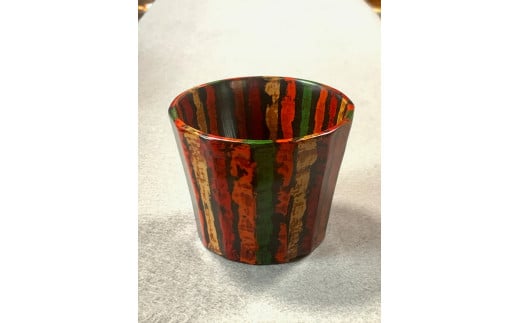 変り塗猪口(三彩塗猪口)　【07208-0148-1】