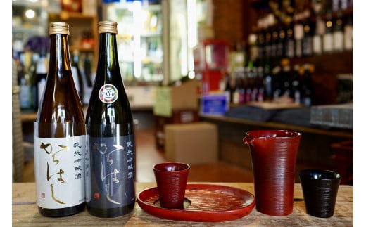 日本酒　會津ほまれ限定酒「からはし」純米吟醸　山田錦　「からはし」純米吟醸　夢の香　720ml　各5本　計10本　会津漆器酒器　セット　ギフト　お土産　飲み比べ　会津　喜多方【07208-0075】