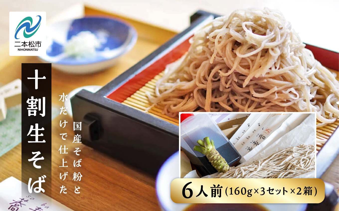 蕎麦音の十割生そば 3人前×2箱 つゆ 本わさび入り 麺 そば 蕎麦 10割 十割蕎麦 十割そば グルメ つゆ わさび セット 人気 ランキング おすすめ ギフト 故郷 ふるさと 納税 福島 ふくしま 二本松市 送料無料【株式会社和ごころ】