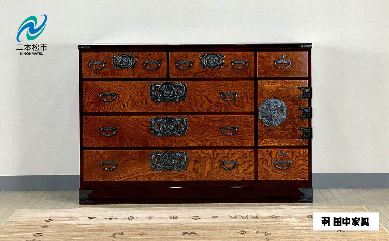 46時代箪笥 片開付 《創業明治2年 田中家具 謹製》 家具 伝統 暮らし インテリア 人気 ランキング おすすめ ギフト 故郷 ふるさと 納税 福島 ふくしま 二本松市 送料無料【田中家具】