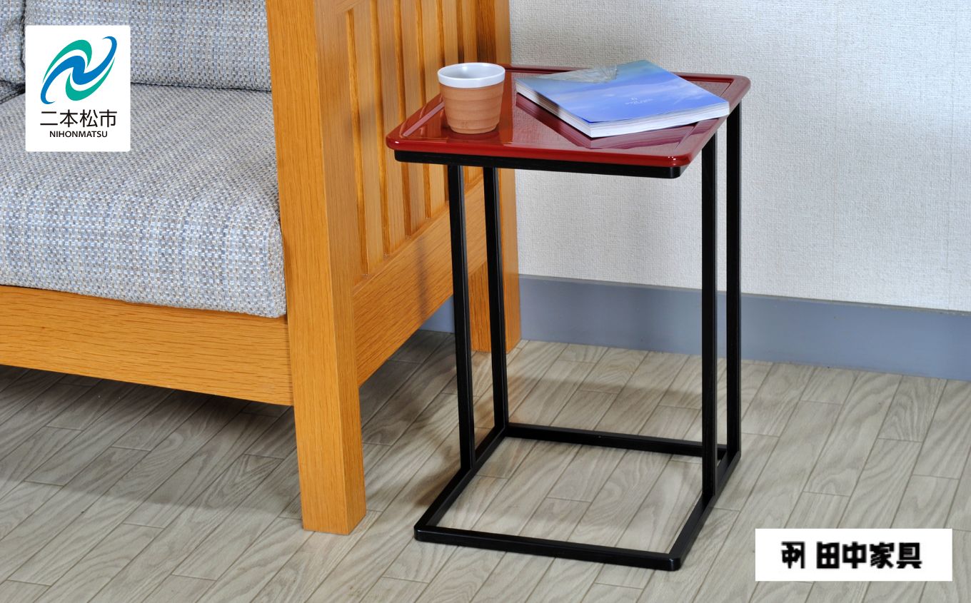 〈創業明治2年、田中家具謹製〉二本松伝統家具 レトロモダンサイドテーブル 1段 #2 インテリア テーブル サイドテーブル 家具 日用品 おすすめ お中元 お歳暮 ギフト 二本松市 ふくしま 福島県 送料無料【田中家具】