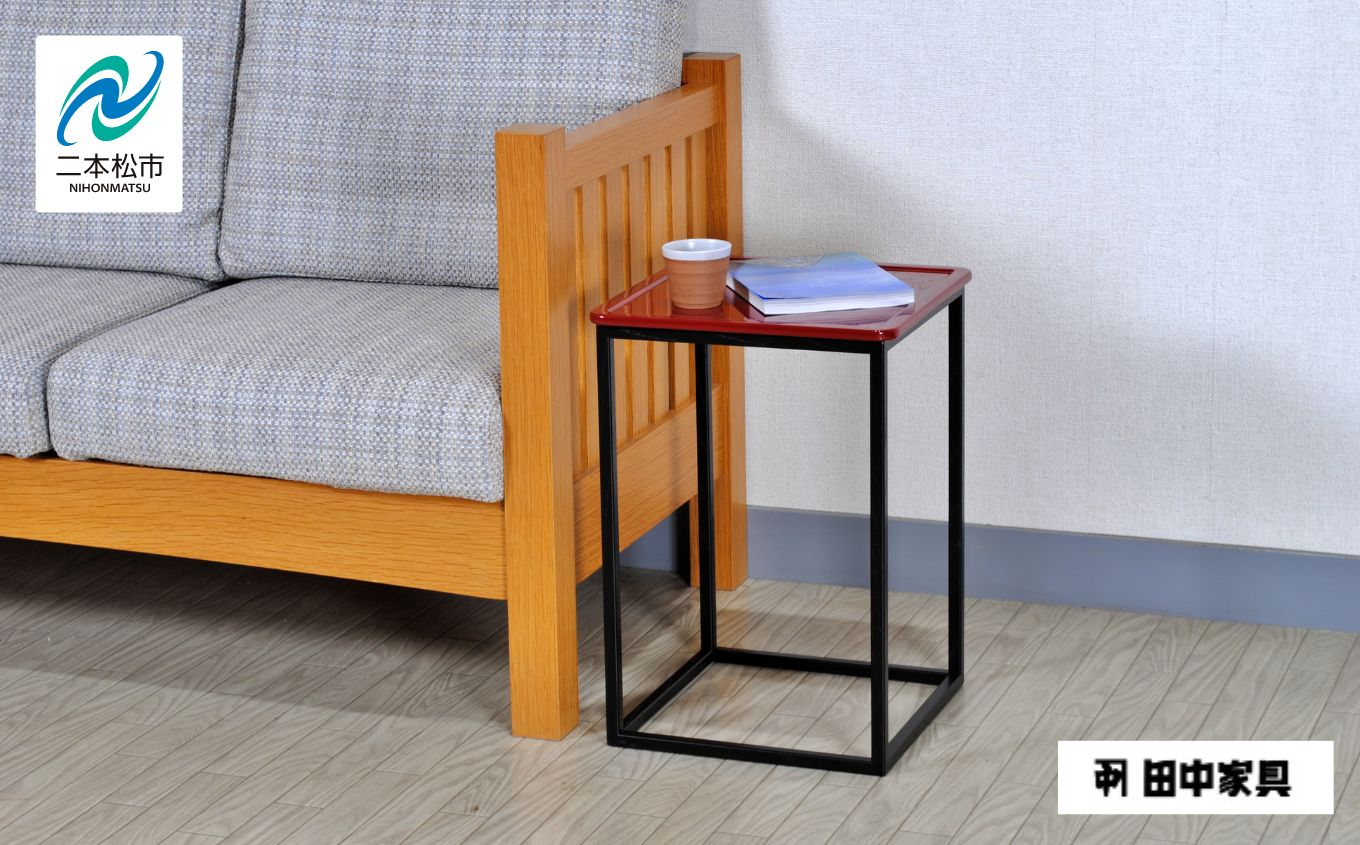 〈創業明治2年、田中家具謹製〉二本松伝統家具 レトロモダンサイドテーブル 1段 #1 インテリア テーブル サイドテーブル 家具 日用品 おすすめ お中元 お歳暮 ギフト 二本松市 ふくしま 福島県 送料無料【田中家具】