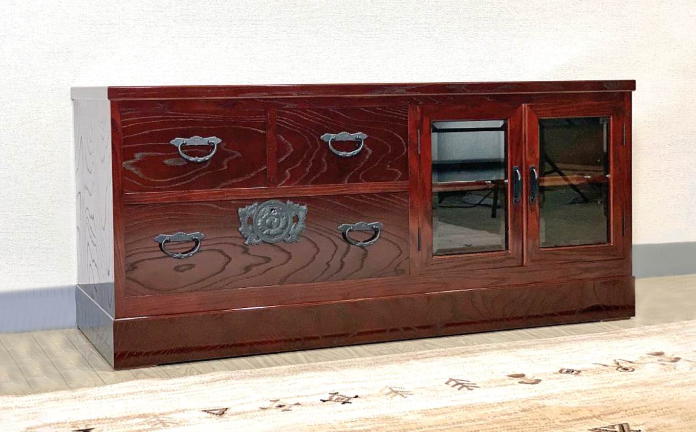 40民芸テレビボード 《創業明治2年 田中家具 謹製》 家具 伝統 暮らし インテリア 人気 ランキング おすすめ ギフト 故郷 ふるさと 納税 福島 ふくしま 二本松市 送料無料【田中家具】