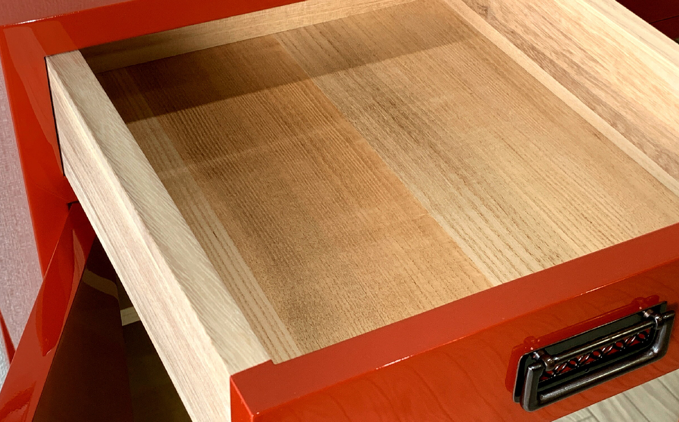 70巾桐モダンコンソールテーブル 両開 朱 《創業明治2年 田中家具 謹製》 家具 伝統 暮らし インテリア 人気 ランキング おすすめ ギフト 故郷 ふるさと 納税 福島 ふくしま 二本松市 送料無料【田中家具】