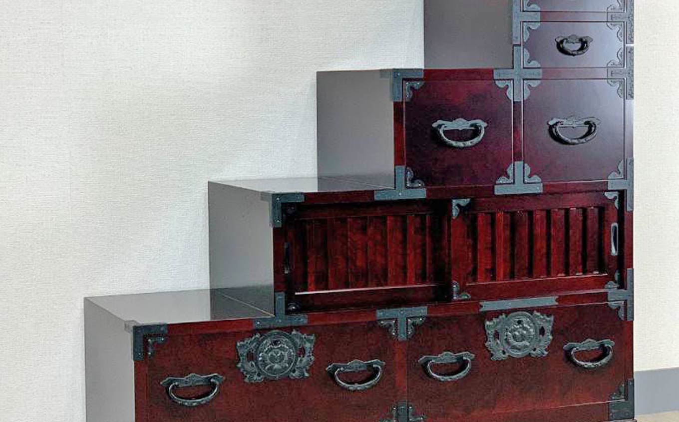 33民芸階段箪笥 右上がり 《創業明治2年 田中家具 謹製》 家具 伝統 暮らし インテリア 人気 ランキング おすすめ ギフト 故郷 ふるさと 納税 福島 ふくしま 二本松市 送料無料【田中家具】