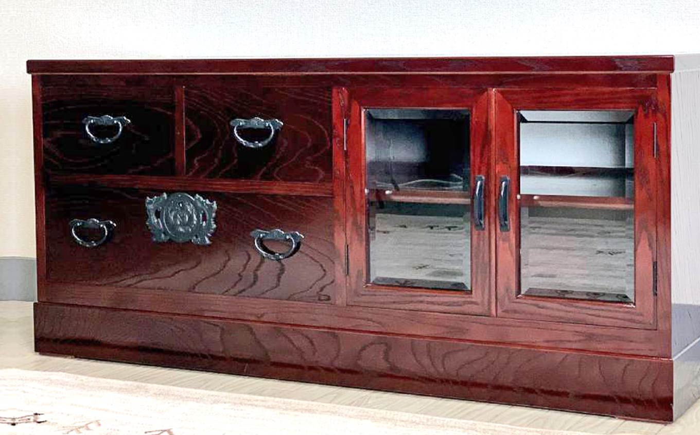 40民芸テレビボード 《創業明治2年 田中家具 謹製》 家具 伝統 暮らし インテリア 人気 ランキング おすすめ ギフト 故郷 ふるさと 納税 福島 ふくしま 二本松市 送料無料【田中家具】