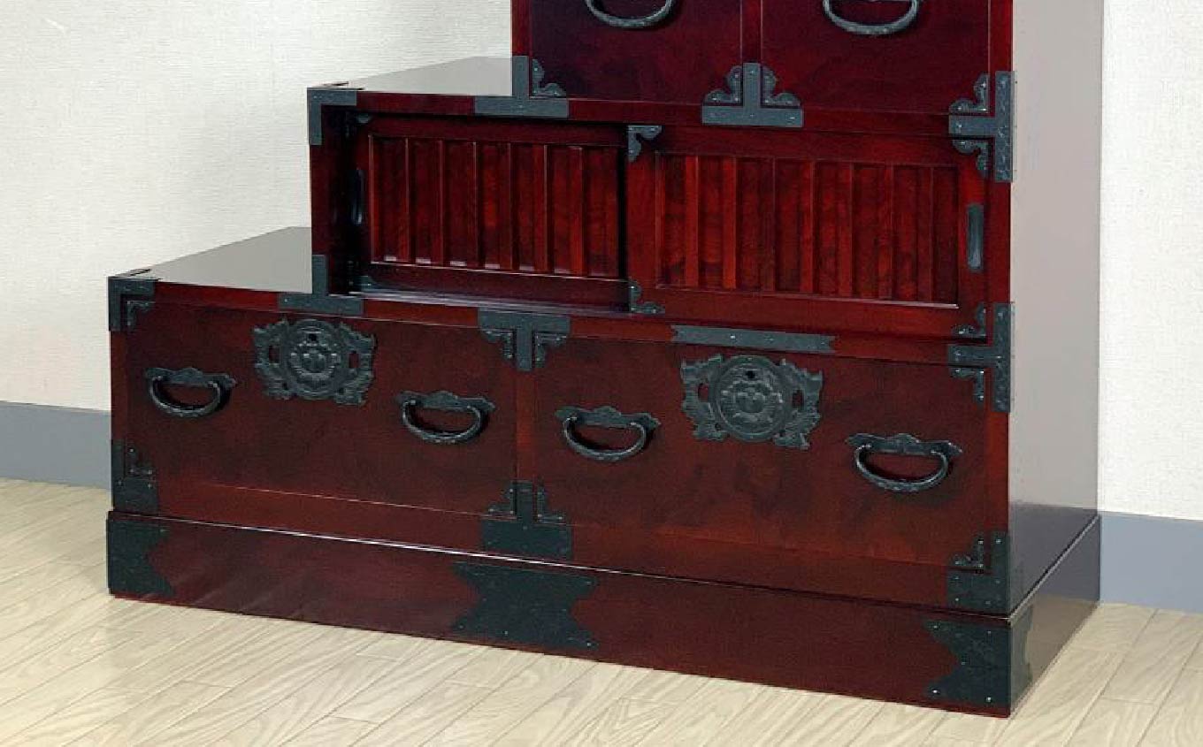 33民芸階段箪笥 右上がり 《創業明治2年 田中家具 謹製》 家具 伝統 暮らし インテリア 人気 ランキング おすすめ ギフト 故郷 ふるさと 納税 福島 ふくしま 二本松市 送料無料【田中家具】