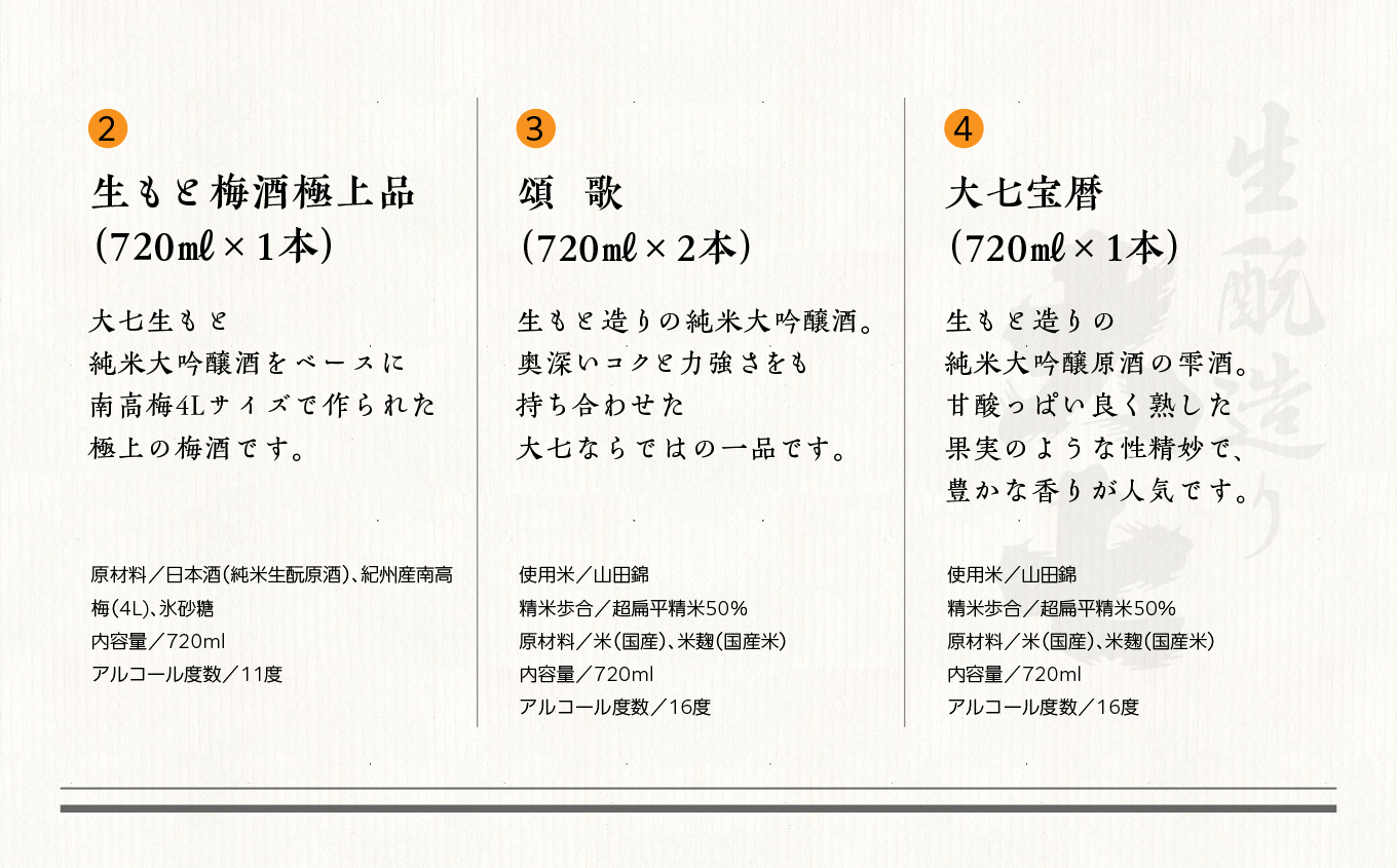 大七酒造 蔵元おすすめセット「 宝暦大七×1本」「頌歌×2本」「皆伝×1本」「 生もと梅酒極上品×1本」720ml×合計5本 酒 お酒 日本酒 人気 ランキング おすすめ ギフト お中元 お歳暮 故郷 ふるさと 納税 福島 ふくしま 二本松市 送料無料【道の駅「安達」智恵子の里】