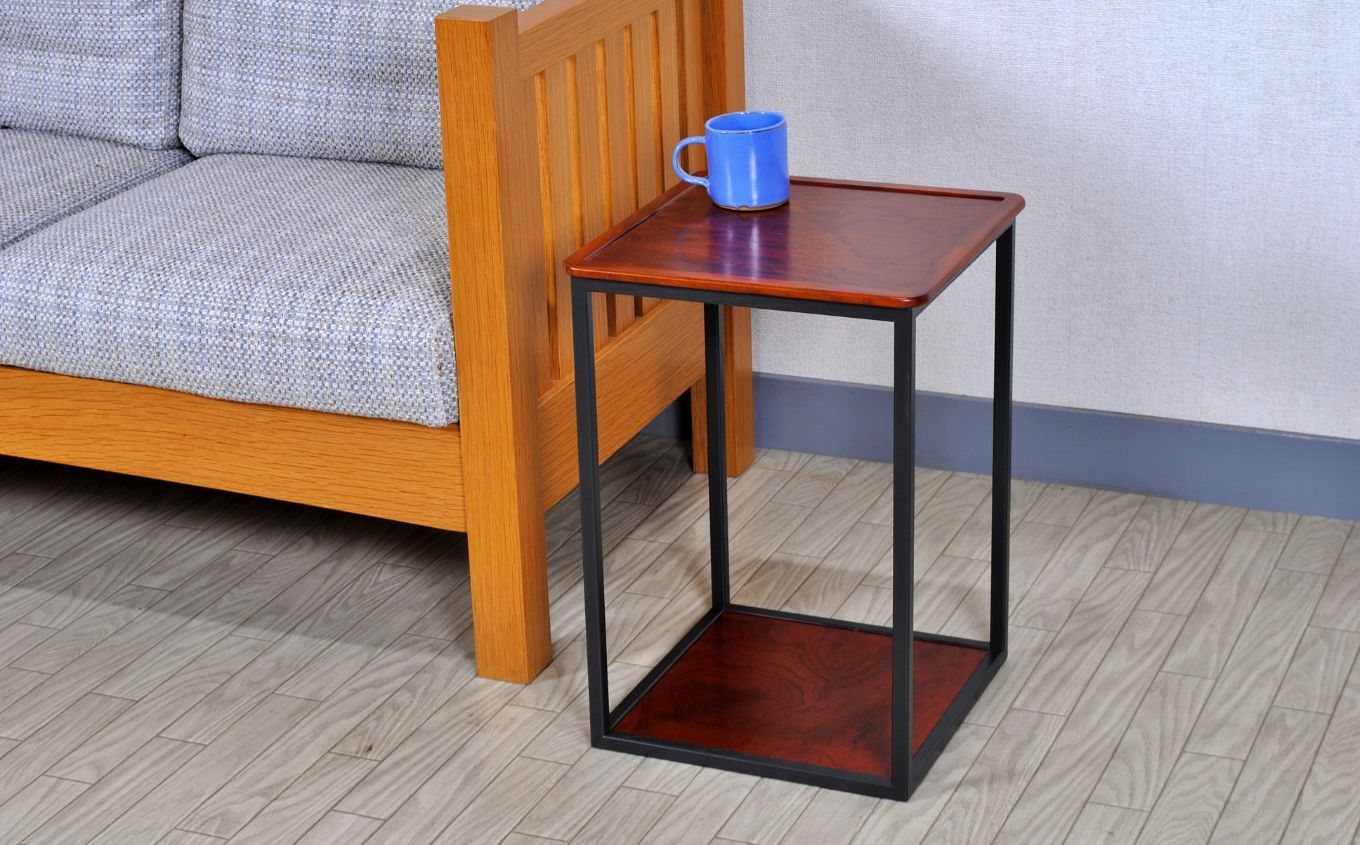 〈創業明治2 年、田中家具謹製〉けやきのサイドテーブル 2 段 #1 家具 伝統工芸 サイドテーブル テーブル 机 インテリア 暮らし 伝統 おすすめ お中元 お歳暮 ギフト 二本松市 ふくしま 福島県 送料無料【田中家具】