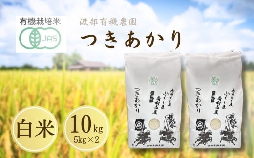 JAS有機米 つきあかり 白米 10kg(5kg×2袋) 令和7年産 | JAS 有機米 コメ 米 こめ ブランド米 銘柄 福島 福島県産 渡部有機農園
