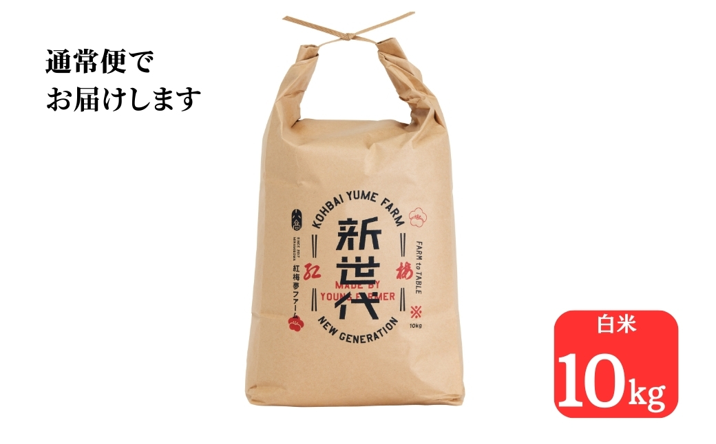 天のつぶ「新世代」 白米 10kg | 令和7年産 2025年産 米10kg 精米 米10キロ ごはん 福島県産 南相馬 福島 紅梅夢ファーム