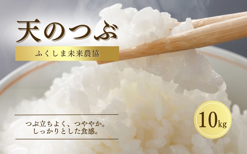 白米 10kg 天のつぶ 令和7年産 | 精米コメ ごはん ブランド米 大粒 福島 福島県産 南相馬 ふくしま未来農協 JA