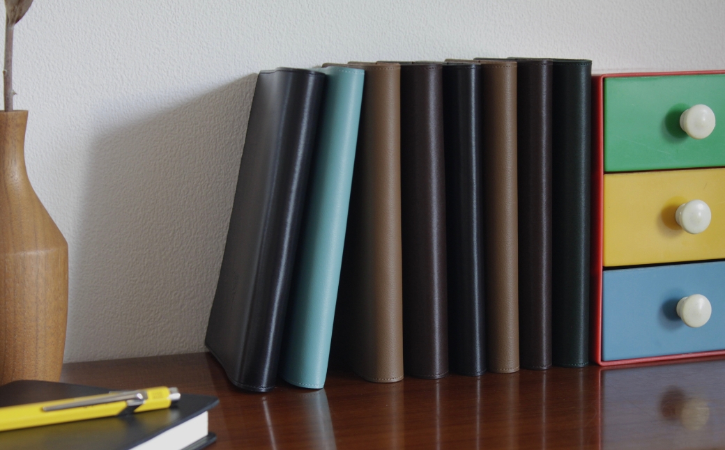 高級フレンチレザー ブックカバー ライトブルー ナッパレザー【161109-001-03】