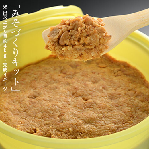 みそづくりキット (出来上がり量 約４kg) 説明書・保存用の樽・お裾分け用のパック付き | 味噌作り キット セット 手作り 手造り 手づくり 味噌 みそ 子供 家庭 体験 福島 南相馬 若松味噌醤油店【53843-002】