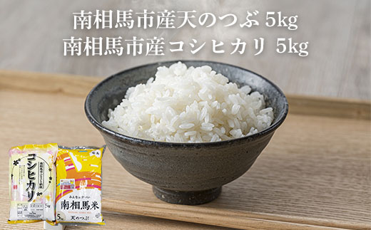 【令和6年産】南相馬市産「天のつぶ」５kg+「コシヒカリ」５kg 食べ比べセット ふくしま未来農協【2200201】