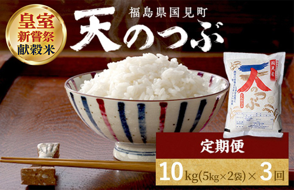 【令和8年産】【全3回定期便】米　 国見町産　天のつぶ 10kg（5kg×2袋）　 3回定期便 ※2026年10月～発送