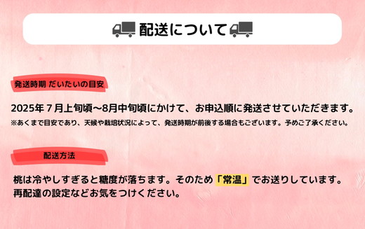 ◆2025年夏発送◆《産直・家庭用桃・約5kg》　※北海道・沖縄・離島への配送不可　※2025年7月上旬頃～8月中旬頃に順次発送予定
