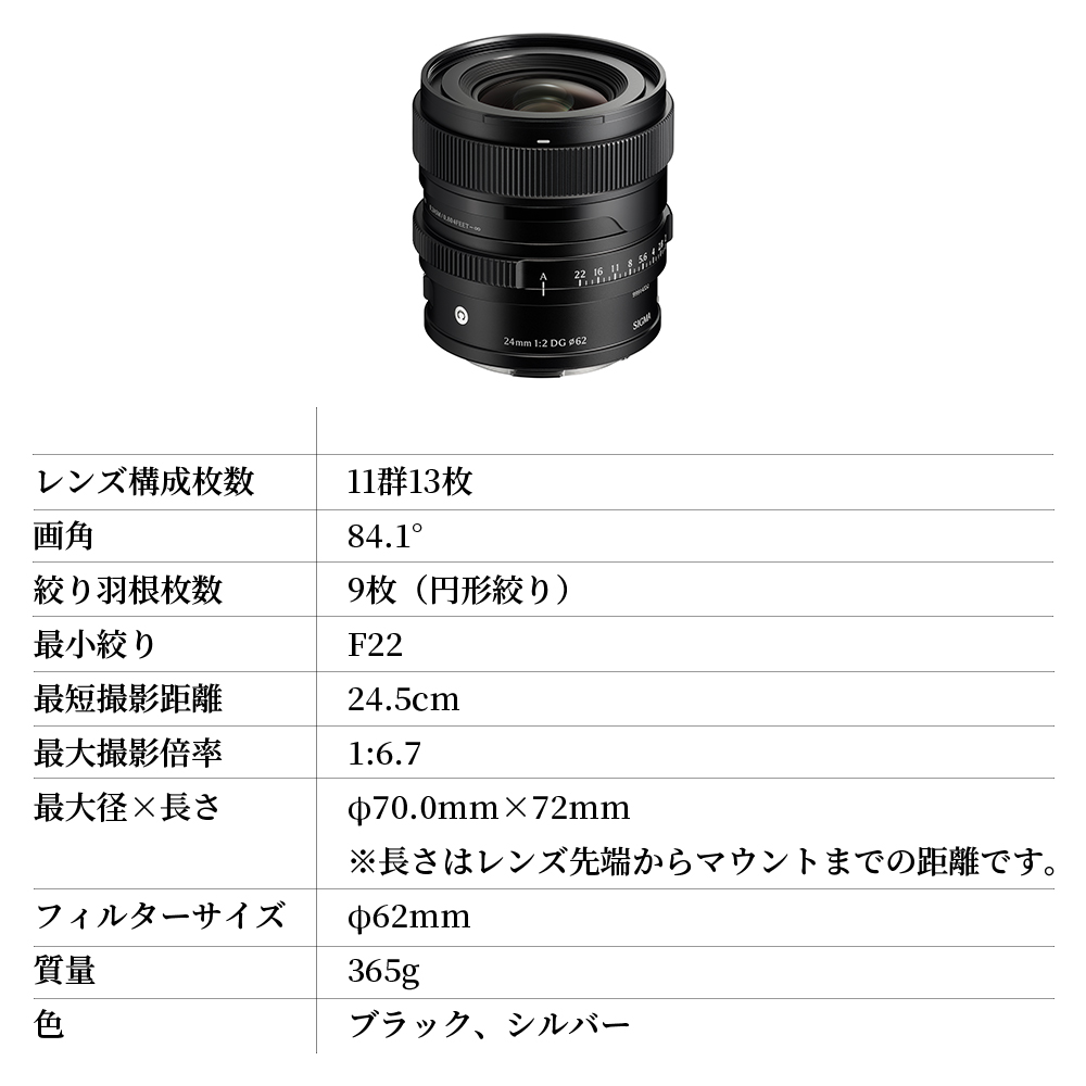 SIGMA 24mm F2 DG | Contemporary縲伸繝槭え繝ウ繝医托シ医す繝ォ繝舌シシ