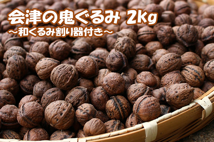 会津の鬼ぐるみ２kg　和くるみ割り器付き ※着日指定不可