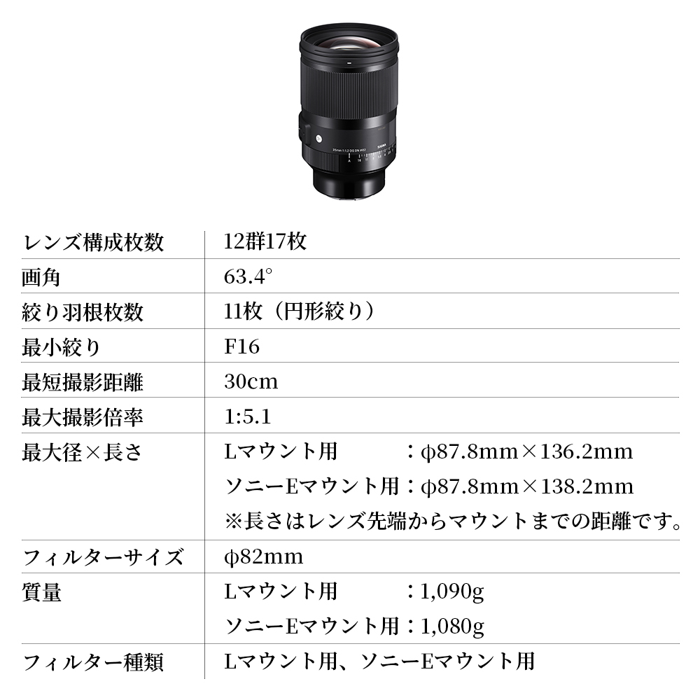 SIGMA 35mm F1.2 DG DN | Art【Lマウント】（数量限定）