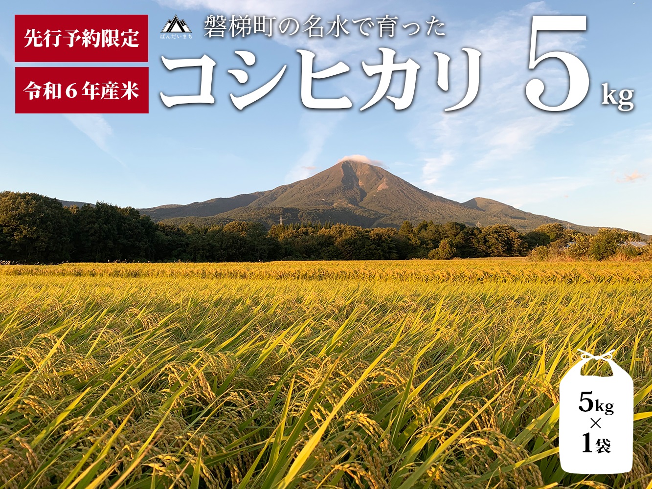 【先行予約・限定】【令和6年産米】コシヒカリ5kg　磐梯町の名水で育ったコシヒカリ