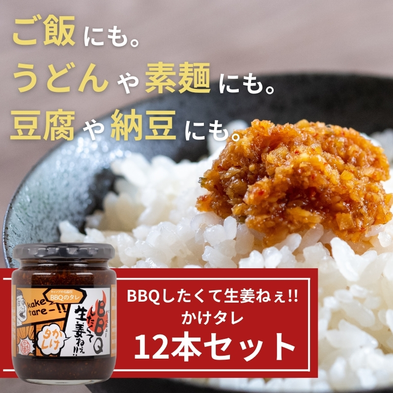 BBQしたくて生姜ねぇ!!かけタレ12本セット 【しょうが 国産 醤油漬け バーベキュー 焼肉 たれ ごはんのお供 お弁当 調味料 おつまみ 肴 薬味 隠し味 猪苗代町 福島県】