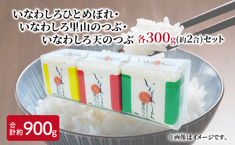 新米　いなわしろブランド米3個セット( 精米 ) 各300g お米 白米 真空パック 食べ比べ 福島 和食