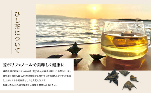 【全12回定期便】ひし茶 50パック（お徳用） 猪苗代湖産 ヒシ茶 ティーバッグ 国産 茶 福島 菱の実100%使用 | 美容 健康 美肌 ポリフェノール 抗酸化作用 ビタミン 人気 福島県 猪苗代 ※沖縄・離島への配送不可