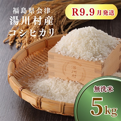 令和8年産湯川村産コシヒカリ【精米・無洗米】5kg  R9.9月発送【1773976】