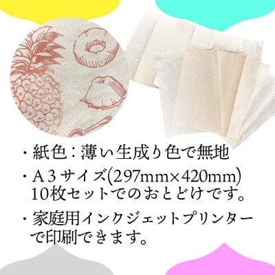 【日本の文化を応援!】柳津の伝統和紙「野老沢和紙」【A3サイズ×10枚セット】【1713930】