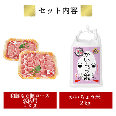 【幸せ食感】奥会津産こしひかり「かいちょう米」、和豚もちぶたロース焼肉用【複数個口で配送】【配送不可地域：離島】【4053832】