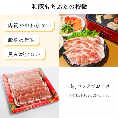 ジューシー!　ブランド豚「和豚もちぶた」ロース焼肉用1kg【配送不可地域：離島】【1370799】