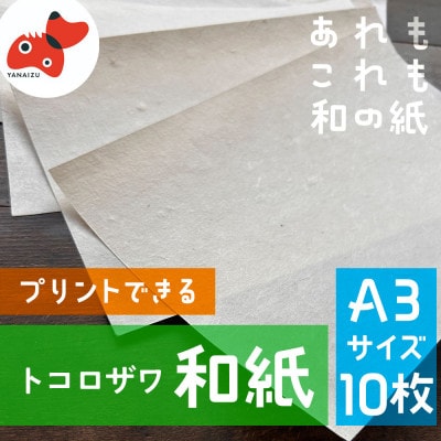 【日本の文化を応援!】柳津の伝統和紙「野老沢和紙」【A3サイズ×10枚セット】【1713930】