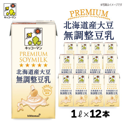 キッコーマンソイフーズ　北海道産大豆 無調整豆乳 1L×12本【配送不可地域：離島・沖縄県】【1389467】