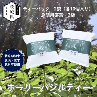 奇跡のハーブ ホーリーバジルティー【ティーパック10個入×2袋、急須用茶葉×2袋】計4袋【配送不可地域：離島・沖縄県】【1719301】