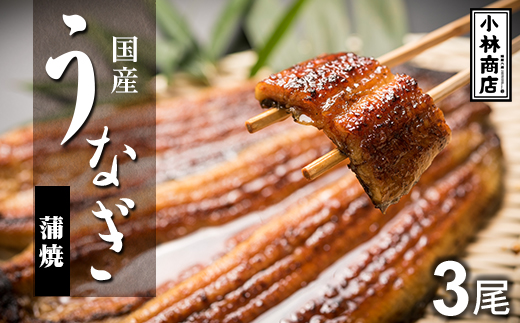 うなぎの六三 こばやし商店 国産 蒲焼うなぎ 約135g×3尾 自家製たれ3個付 木箱入【配送不可地域：離島・沖縄県】【1584070】