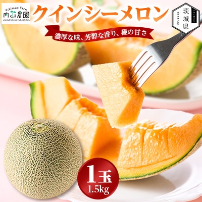 【内山農園】いばらきメロンコンテスト2025クインシーメロン(1玉1.5k)2026年5月〜発送開始【配送不可地域：離島・沖縄県】【1635776】