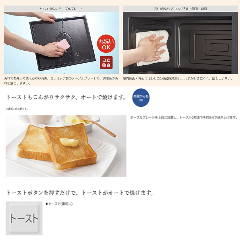 ããªãŒãã³ã¬ã³ãž ã MRO-F6D(W)ã HITACHI æ¥ç« å®¶é» é»åã¬ã³ãž ãªãŒãã³ ã¬ã³ãž èšåç æ¥ç«åž ã