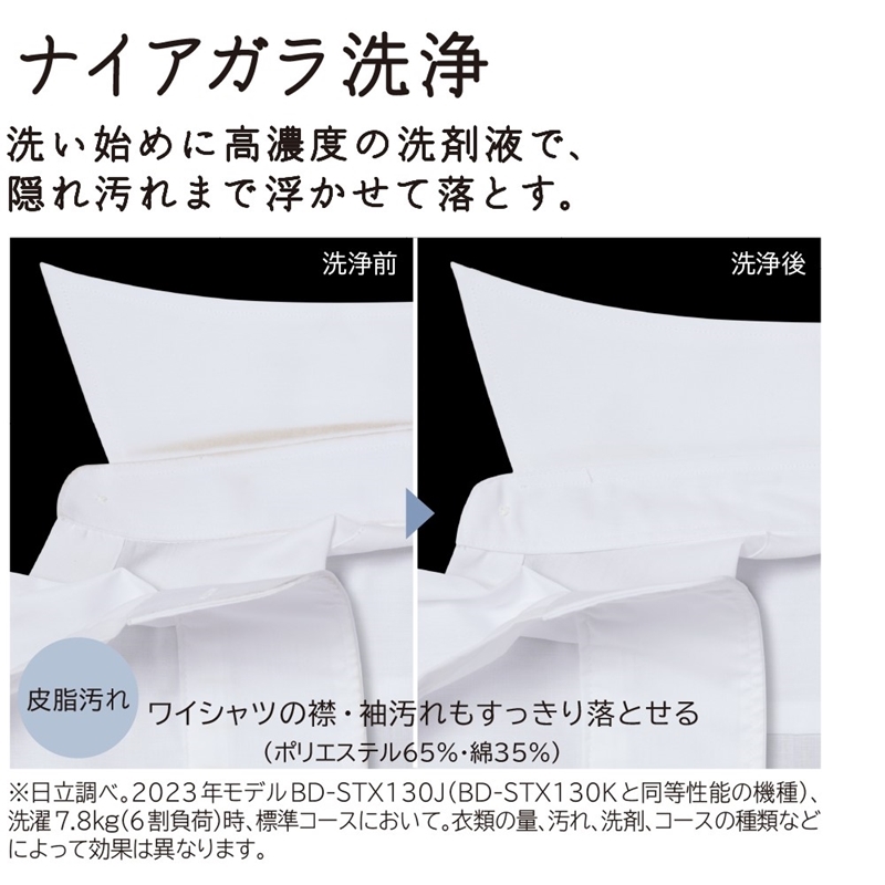 【ドラム式洗濯乾燥機ビックドラム】BD-STX130K L (W) 【 洗濯機 HITACHI 日立 家電 茨城県 日立市 】