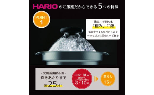 HARIO フタがガラスのIH対応ご飯釜 雪平［GIS-200］｜ハリオ 耐熱 ガラス 食器 器 保存容器 キッチン 日用品 キッチン用品 日本製 おしゃれ かわいい 炊飯器 ご飯 ご飯釜 鍋 IH_BD30