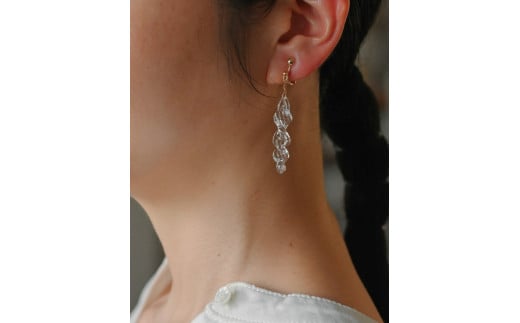 HARIO イヤリング ミルキーウェイ HAA-MW-E｜耐熱 ガラス アクセサリー ハリオ 職人 繊細 フォーマル カジュアル きれいめ おしゃれ 20代 30代 40代 贈答 プレゼント ギフト 贈り物 お祝 ご褒美 記念品 _FU01 ※離島への配送不可