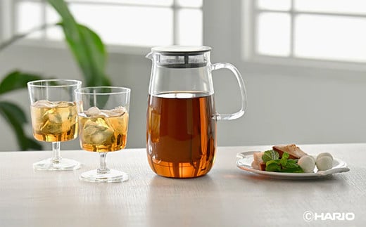 HARIO レンジでかんたん麦茶ポット むぎちゃん（ホワイト） [XMP-1000-W] | 耐熱 ガラス HARIO ハリオ 食器 器 キッチン 日用品 キッチン用品 日本製 おしゃれ かわいい 便利 簡単 食洗器可 電子レンジ可 お茶 麦茶 贈答 プレゼント ギフト _FU42　※離島への配送不可