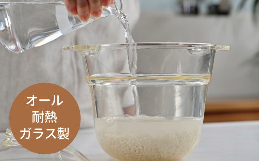 HARIO 電子レンジ用炊飯器 一膳屋［XRCPN-1］｜ハリオ 耐熱 ガラス 器 キッチン 日用品 キッチン用品 日本製 おしゃれ かわいい 調理器具 料理 電子レンジ可 急速炊飯 鍋ごはん 炊飯器 ご飯 1合 簡単 時短_BE59